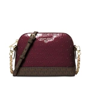 Michael Kors Burgundy and Brown Crossbody Bag